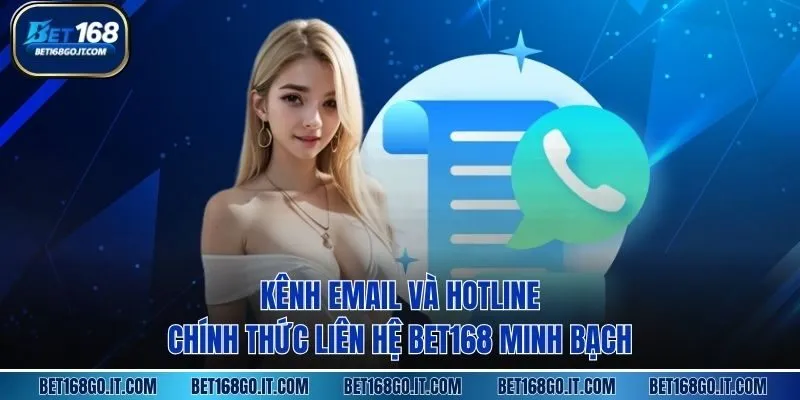 Kênh email và hotline chính thức liên hệ BET168 minh bạch